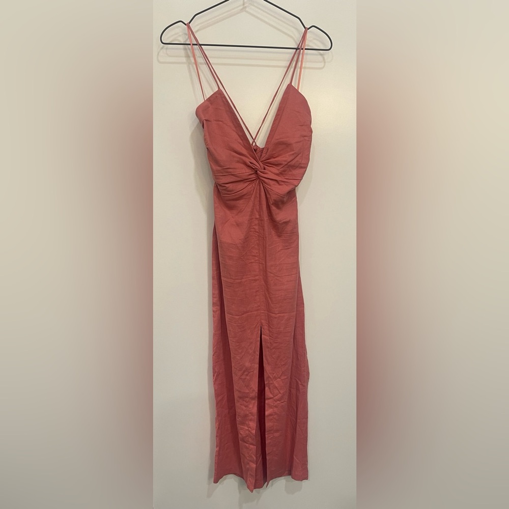 Zara Strapless Pink Dress with Knot Detail